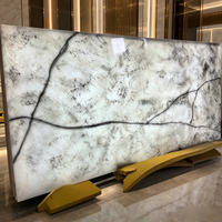 Panneau translucide en faux onyx rétroéclairé moderne pour les murs d'hôtels et d'entrepôts