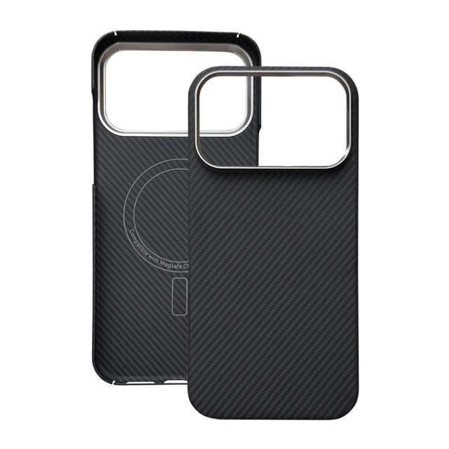 Carbon Fiber Luxury Ultra-Thin Phone Case Business Design for IPhone 17 Pro Max Aramid Fiber Magnetic Phone Cover