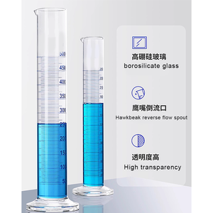 กระบอกตวงแก้วโบโรซิลิเกตหนา 5 มล. ถึง 2000 มล. สำหรับห้องปฏิบัติการ พร้อมพวยกา  รับผลิตตามแบบ (OEM) รับประกัน 1 ปี - Product Image 4