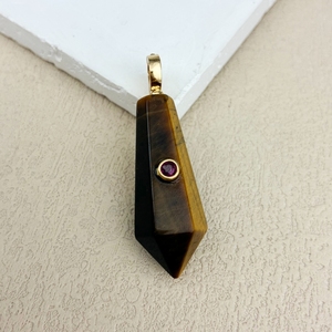 Vente directe usine – Pendentif <span class=keywords><strong>pendule</strong></span> en cristal de pierre précieuse naturelle, cône hexagonal, opale, quartz rose pour femme, bijoux de différentes couleurs - Product Image 5