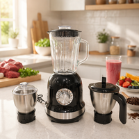 Robot de cuisine 3-en-1 haute vitesse pour table : mixeur, centrifugeuse et batteur, 3 vitesses, bol en acier inoxydable de 1,5 L, moteur en cuivre pur 800W, anti-fuite
