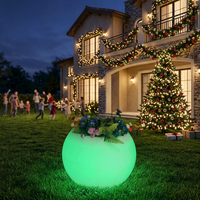 Pot de fleurs en forme de boule LED, lumière décorative pour pelouse extérieure, ornement de Noël, œuf de Pâques, IP54, étanche, à intensité variable, lumineux