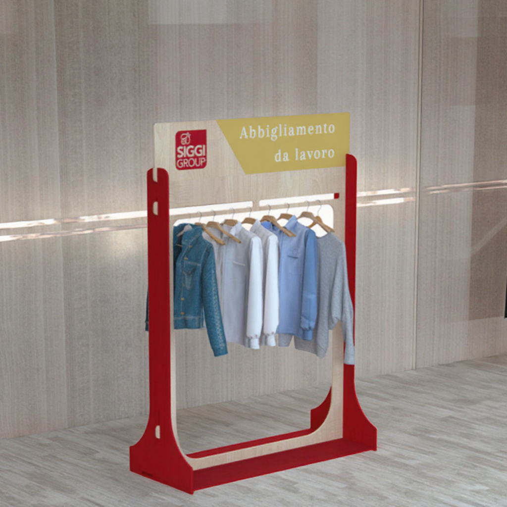 Apache Custom Modern Wooden Recyclable Rotating Floor Standing Display Rack Easy Assembly for Clothing Accessories Clothing — view 6