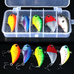 Kit de Señuelos Vibratorios VIB, Paquete de 5, Señuelos Artificiales Biónicos de Plástico, Hundimiento Completo en Todas las Profundidades, Aparejos de Pesca de Lubina en Agua Dulce - Product Image 1