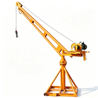 Mini-grue à câble industrielle 380V, rotation à 360°, pour travaux extérieurs, avec élingue en câble métallique électrique, capacité 0,5 tonne, garantie 1 an