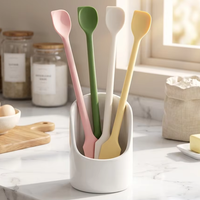 Mini spatule double face en silicone de qualité alimentaire, racloir pour bocaux et bouteilles, racloir pour produits cosmétiques, cuillère résistante à la chaleur pour la pâtisserie et les soins de beauté