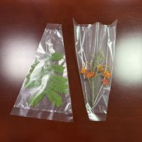 Sac conique compostable de qualité alimentaire à trois soudures latérales avec fenêtre transparente haute transparence pour emballages de fleurs fraîches PLA PBAT