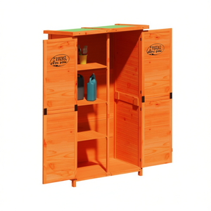 Casetta da Giardino in Pino Xtreme Resistente 32.7x22.4x55.1 Marrone, Ripostiglio Esterno per Attrezzi ed Equipaggiamento - Product Image 1