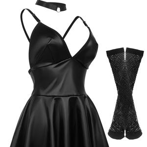 Vente en gros American Hot Sexy Trois pièces en cuir Naughty Lingerie Dress Set avec <span class=keywords><strong>bas</strong></span> Méthode de tissage non-tissé - Product Image 6