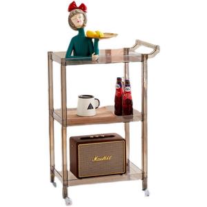 Armoires de rangement en acrylique nordique Zxm, chariot de rangement mobile transparent pour la maison, étagères de cuisine à trois étages - Product Image 1