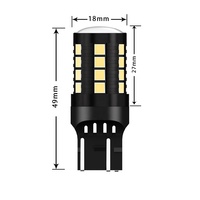 M2 1500LM 1157 3157 7443 BAW15D W21w DC9-30V 27SMD T20 Canbus Led Feu de recul, Feu de jour, Feu arrière avec projecteur pour voiture