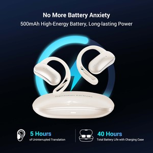AI earbud penerjemah bahasa dua arah, perangkat terjemahan Real-Time suara HD telinga terbuka untuk pertemuan bisnis - Product Image 2