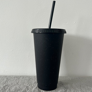 Mossion Pride 16oz 24oz Reusable Matt Plastic Summer Solid Color Ice Cold <strong>Frosted</strong> Plastic Drink <strong>Cup</strong> with Lids and Straws - Product Image 3