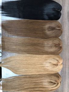 Cheveux Humains Remy Toppers Pleine Extrémités Trame Section Toupet avec Base en Soie Topper Super Double Dessiné Vierge Européenne 12A - Product Image 5