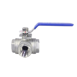 Venta al por mayor de fábrica: Válvula de bola manual de acero inoxidable 304 DN50 tipo T/L de 3 vías con rosca - Product Image 5