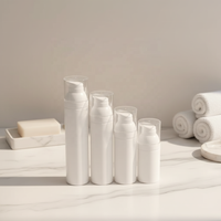 Flacon pompe sans air en plastique PP pour crème pour le visage, nettoyant facial, sérum, lotion cosmétique, contenants de 30/50/75 ml, impression de logo