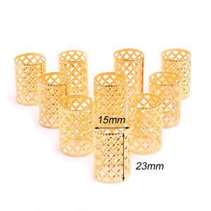 200 Piezas de Cuentas de Metal Chapadas en Oro para Rastas, Anillos y Brazaletes para el Cabello de 23 mm, Joyería para el Cabello para Bodas - Product Image 1