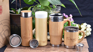 Su misura di alta qualità eco-friendly bamboo termico infusore <span class=keywords><strong>tazza</strong></span> di corsa con coperchio - Product Image 2