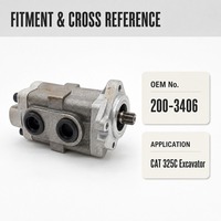 Pompe à engrenages hydraulique 200-3406 pour ventilateur, compatible avec l'excavatrice CAT 325C 200-3406