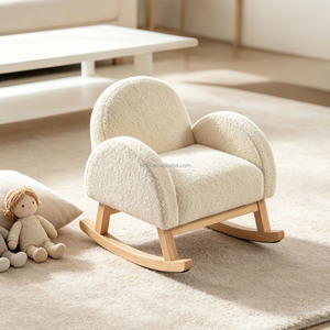 Sillón Mecedora Teddy Blanco Boucle para Niños, Ideal para Lectura y Relajación - Product Image 1