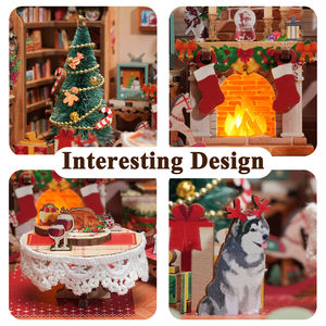 Tonecheer la macchina del suono del Cottage di natale luce giocattoli di natale decorazioni per la casa Puzzle di legno giocattoli per bambini - Product Image 3