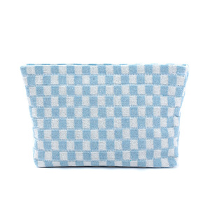 Sac à carreaux tricoté - Trousse de toilette multifonctionnelle grande capacité, pochette portable en tissu tricoté doux - Product Image 1