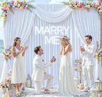 Rideaux de fond blancs anti-plis sur mesure 20 pieds x 15 pieds pour mariages, fêtes, baby showers, scènes et cabines photo - Vente en gros