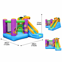 Aufblasbares Hüpfhaus mit Planschbecken, Outdoor-PVC-Wasserspringschloss für Kinder; Inklusive Kabelgebundenem Luftgebläse