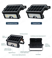 Nouvelle lampe solaire LED 7 W 900LM avec capteur PIR, lampe solaire extérieure, IP65, étanche, applique murale, alimentée par énergie solaire, batterie amovible, CE EMC
