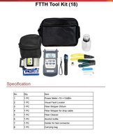 Offre Spéciale : Kit d'outils de raccordement de fibres optiques FTTH avec sac, équipement de terminaison de base, boîte d'outils de raccordement de câbles pour télécommunications