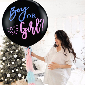 Il sesso di 36 pollici <span class=keywords><strong>gigante</strong></span> del ragazzo o della ragazza rivela i palloncini di coriandoli palloncini neri del ragazzo o della ragazza sono dotati di coriandoli rosa blu per il Baby Shower - Product Image 2