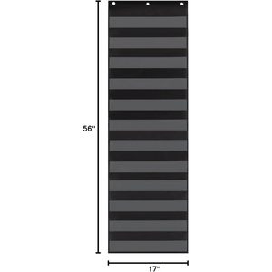 <b>Pocket</b> Chart 17x56 Inch Black <b>Plastic</b> Classroom Flip Chart for Sentence Strips Office Use - Product Image 5