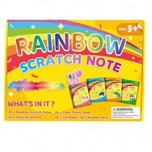 Learn to Drawing Animals Independent Toy for Young Artist Amazing 24 Styles Rainbow Scratch and Sketch <b>Book</b> <b>Kit</b> - Product Image 6