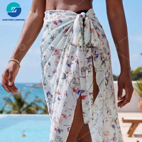 Pareo Premium con Estampado Floral, Falda de Playa Ligera y Suave, Estilo Isleño, Fabricante de Trajes de Baño Personalizados OEM ODM