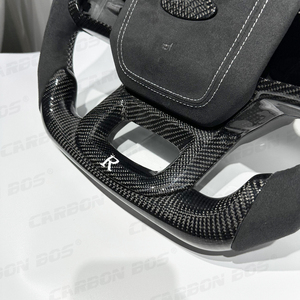 Volant en fibre de carbone noire véritable avec Alcantara pour <span class=keywords><strong>Ford</strong></span> <span class=keywords><strong>Raptor</strong></span> 2015 2017 2019 2020 <span class=keywords><strong>2021</strong></span> 2022 F150, livraison directe - Product Image 4