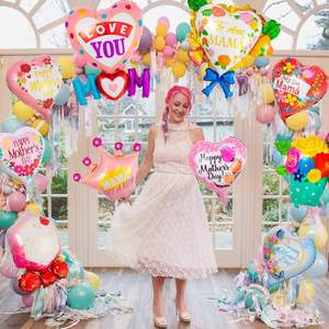 Ballons en aluminium de 18 pouces ronds/en forme de cœur pour la fête des mères, ballons en aluminium à l'hélium pour la fête des mères, amour, Feliz Dia Mama, Globos en espagnol - Product Image 6