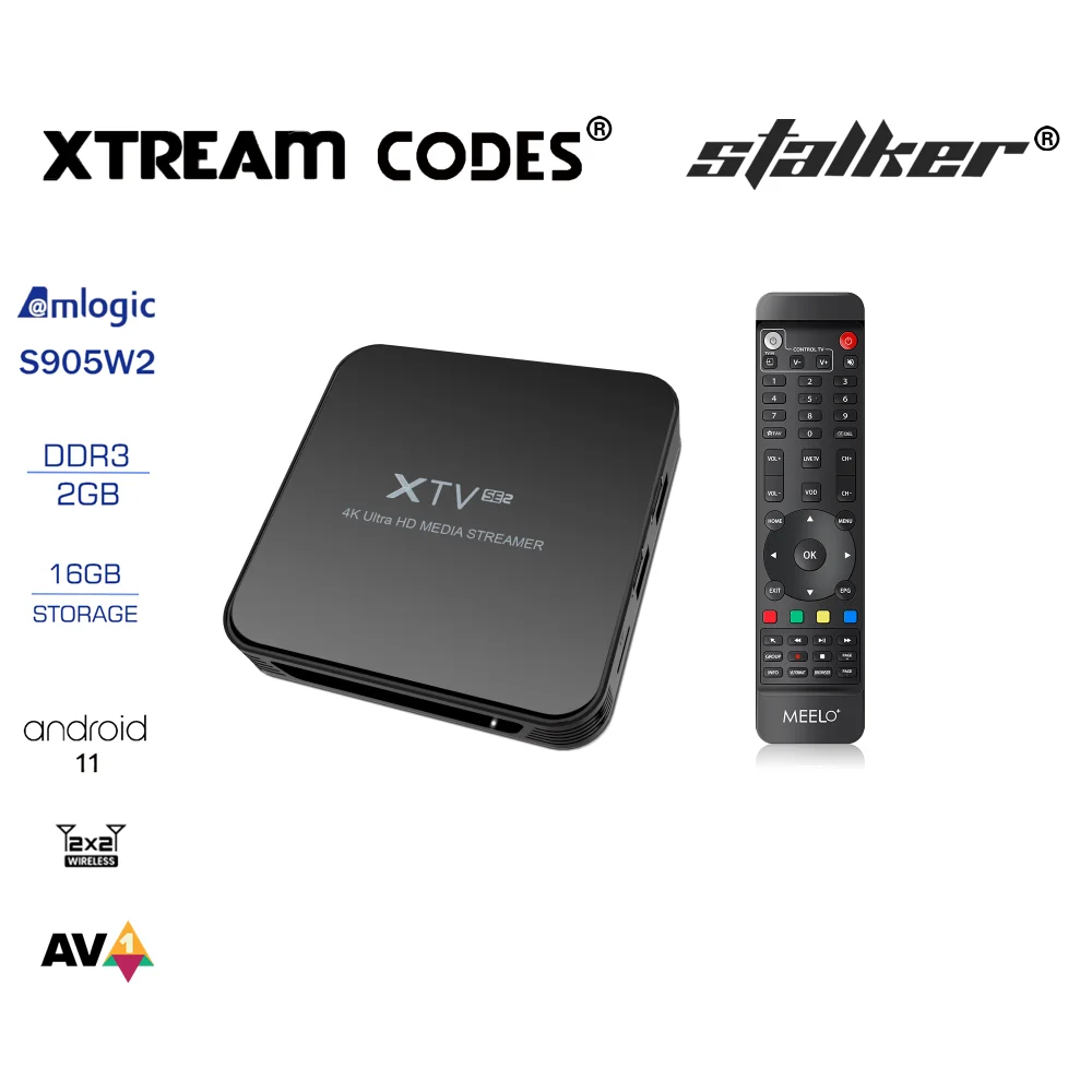 2022 Hot selling Android 11.0 XTV SE2 4k Smart Android Tv Box Amlogic S905W2 Ethernet 100M Set top Box