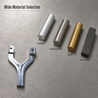 Support de fourche en métal CNC en forme de Y personnalisé, levier de vitesses en alliage poli avec trous de fixation, pièce mécanique usinée avec précision
