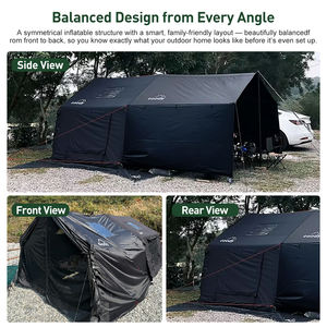 Tente pneumatique Coody 8.0+Framed Foyer - Noire, Luxe, Grande Tente Familiale <span class=keywords><strong>de</strong></span> Glamping en Tissu <span class=keywords><strong>de</strong></span> Coton Gonflable pour le Camping - Product Image 3