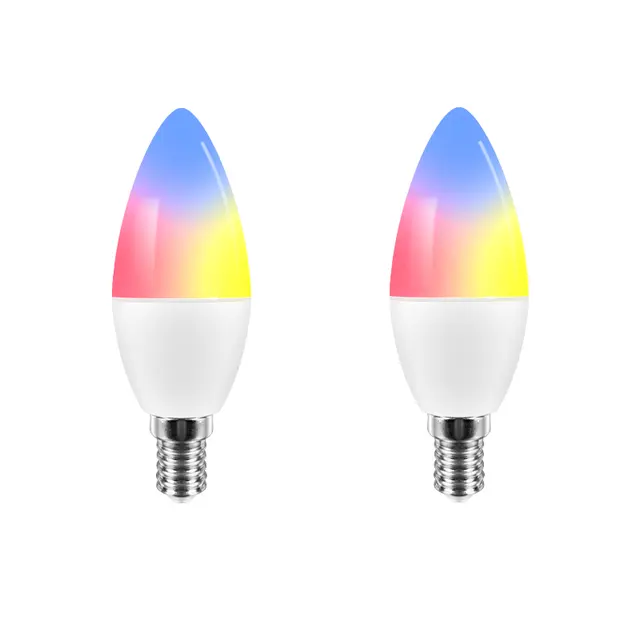 Tuya Smart Wifi LED Bulb 4W Dimmable Smart Light Bulb E14 RGB 16 Million Colors Compatible with Alexa Google Home Smart Life