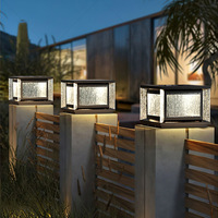 Lumières solaires modernes IP65 de pilier extérieur de style européen lumières imperméables de barrière de jardin de patio lumières imperméables de verre de porte