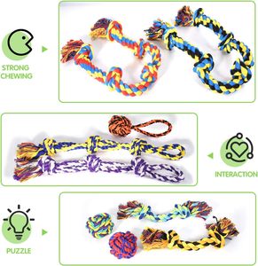 Juego de Juguetes Masticables Duraderos de Lujo Personalizados para Perros, Juego de Juguetes Esféricos con Nudos Interactivos para Perros - Product Image 2