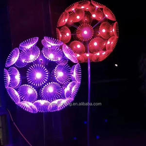 Festival decoración paisaje Plaza Artificial decoración diente de león Led luz vacaciones decoración proyecto Bola con 1,5 m farola - Product Image 2