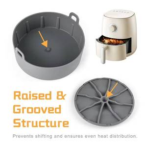 New Food Grade <b>Silicone</b> Mold Foldable Air Fryer Liners Reusable <b>Baking</b> Set Pot Insert Tower Basket Pan - Product Image 6