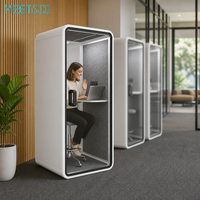 Cabine téléphonique insonorisée blanche, cabine acoustique pour une personne, travail en équipe, Australie, Nouvelle-Zélande, certifiée ISO, portable, installation facile