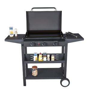 Parrilla de gas propano, plancha de barbacoa de 3 quemadores, estantes de tres capas, plancha superior plana resistente con tapa - Product Image 4