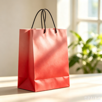 Sac en papier personnalisé avec logo, élégant et réutilisable, sac cadeau et pour vêtements de luxe dégradé rouge pour boutique de Noël