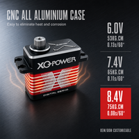 Servomoteur XQ-POWER RC Robot UAV XQ-BLS8175D 75kg Étanche Sans Balais Numérique Haute Vitesse Engrenage en Acier Inoxydable Aluminium CNC 8.4V