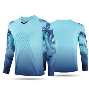 Camiseta <span class=keywords><strong>de</strong></span> portero <span class=keywords><strong>de</strong></span> fútbol <span class=keywords><strong>de</strong></span> verano profesional, uniforme <span class=keywords><strong>de</strong></span> fútbol <span class=keywords><strong>de</strong></span> manga larga con cuello en V para adultos, técnica <span class=keywords><strong>de</strong></span> corte automatizado - Product Image 2