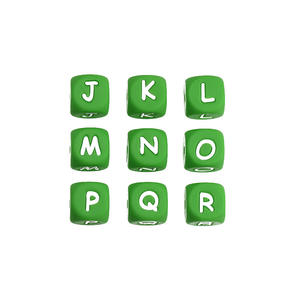 <strong>Wholesale</strong> 12mm Colorful BPA-Free Printed <strong>Silicone</strong> PVC Alphabet Letter <strong>Beads</strong> for Keychain Making - Product Image 5